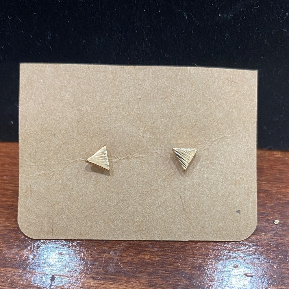 Gold Triangle Stud Earrings